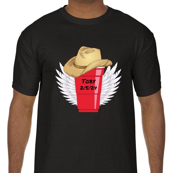 Toby Keith In Memory, Red Solo Cup Wings, T-Shirt, 90'S Country Fans-image