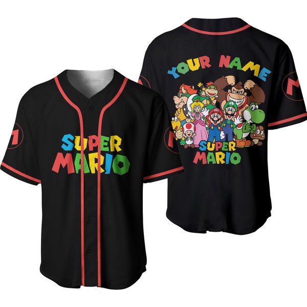 Personalize Mario Characters Baseball Jersey Shirt-image