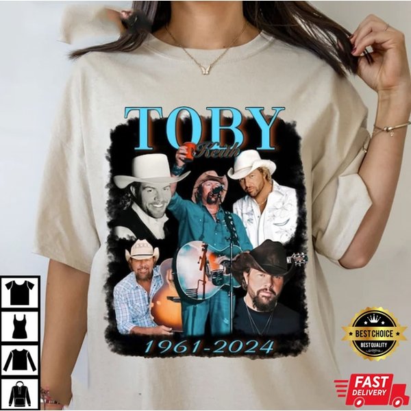 Toby Keith Rip 1961-2024 Country Music T-Shirt, Toby Keith Music Shirt-image