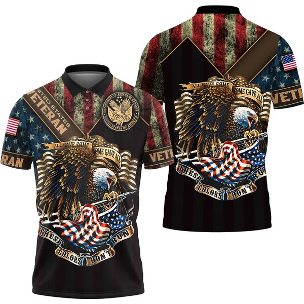 Eagle Us Veteran 3D All Over Print Polo Shirt-image