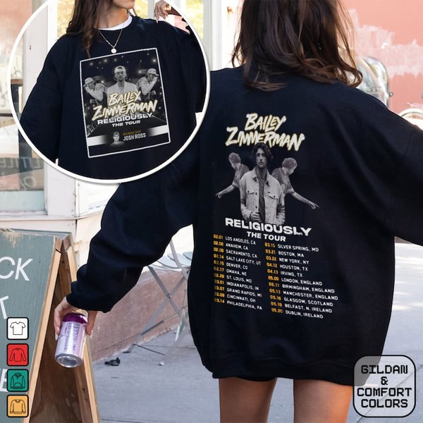 2024 Live Bailey Zimmerman Religiously The Tour Black Sweatshirt-image