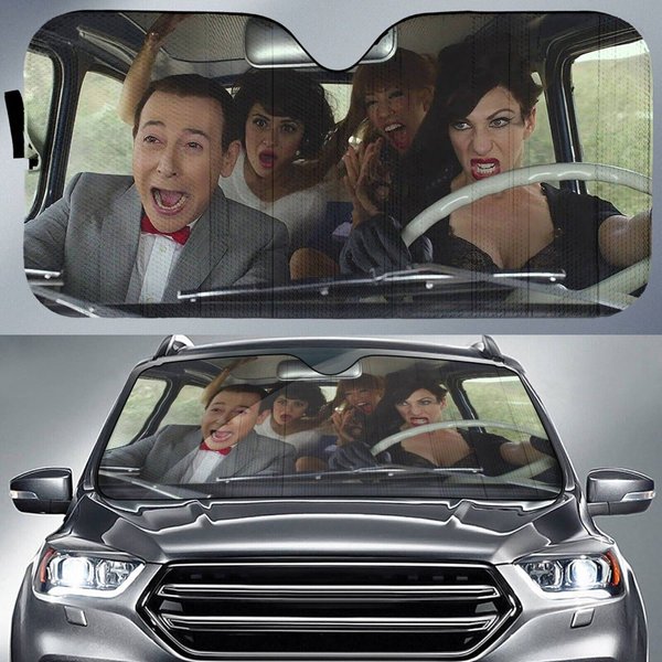 Pee Wee Herman Car Sunshade Pee Wee's Big Holiday Sun Windshield Car Gift Decor-image