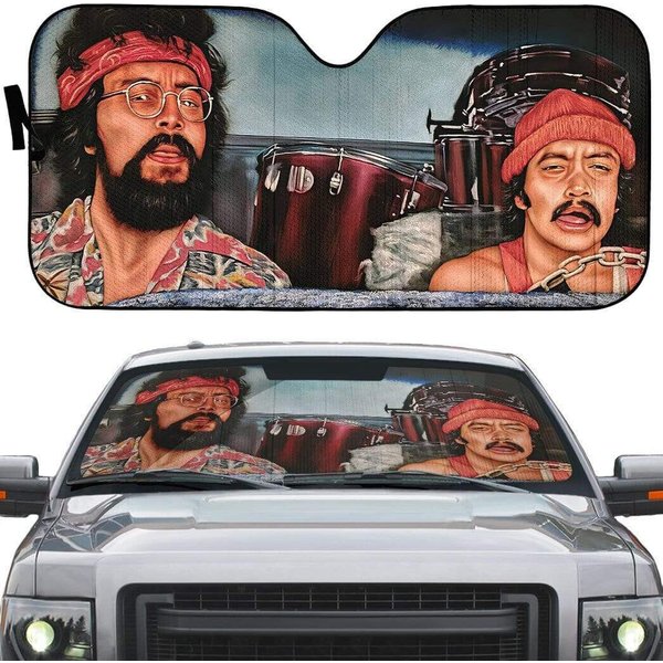 Cheech And Chong Car Sun Shade Cheech And Chong Painting Windshield Sun Shade-image