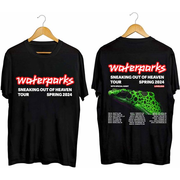 Waterparks 2024 Tour Shirt, Sneaking Out Of Heaven 2024 Spring Tour Shirt-image
