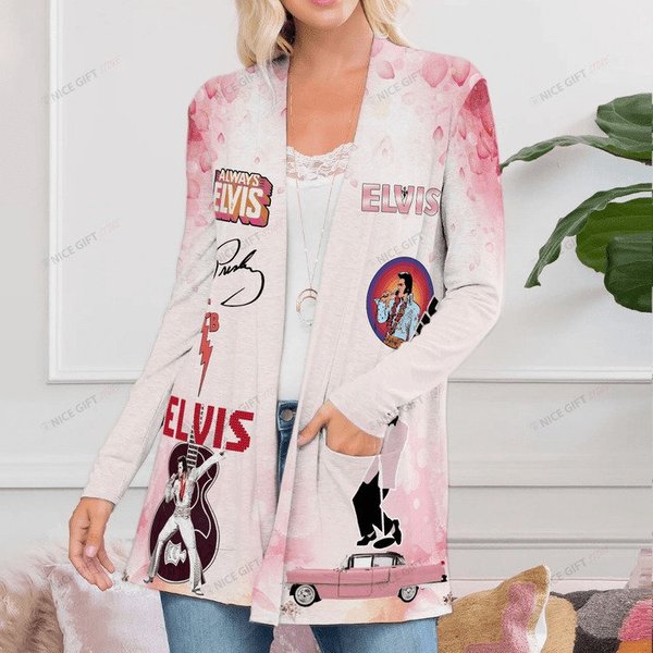 Elvis Presley Womens Patch Pocket Cardigan-image