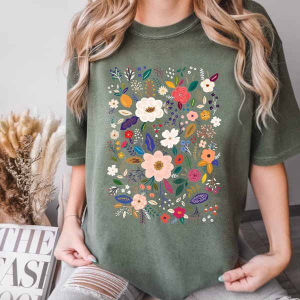 Wildflower T-Shirt, Flower Garden Shirt, Loves Flowers Shirt, Wild Flowers Shirt-image