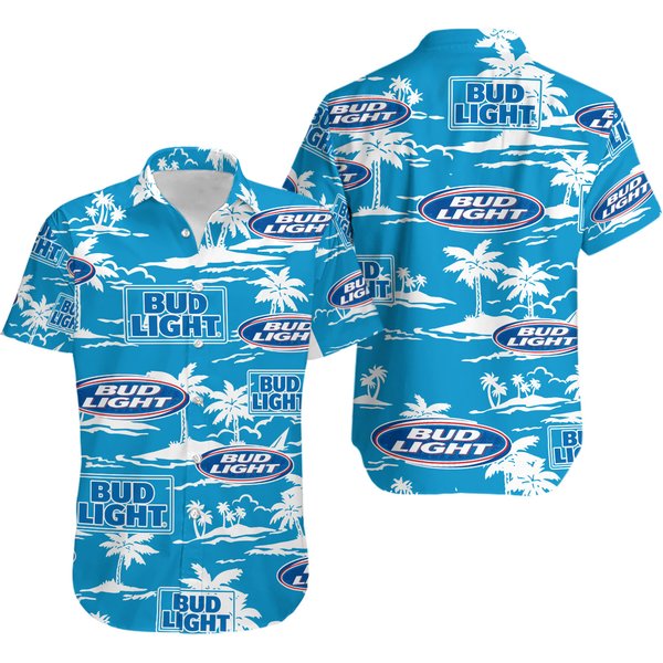 Bud Light Hawaiian Beach Pattern Shirt-image