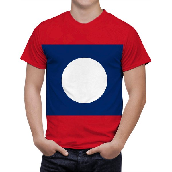 Laos Flag Shirt, Patriotic 3D T-Shirt-image
