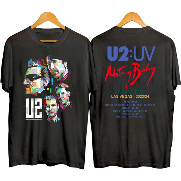 Rare!! U2:Uv Achtung Baby Live At Sphere Tour 2024 T-Shirt-image