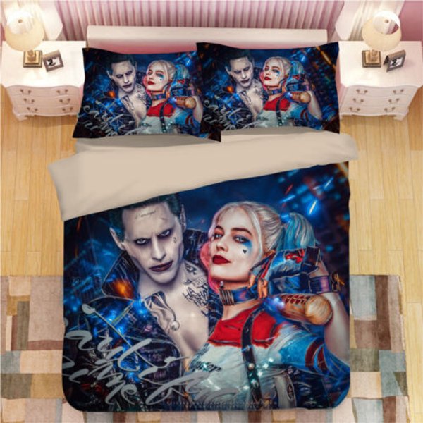 Harley Quinn And Joker Bedding Set, Superhero Bedding-image