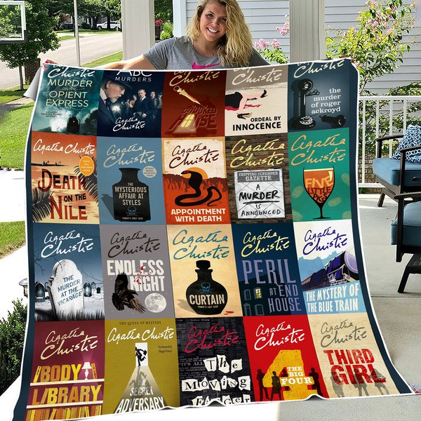 Agatha Christie Books All Season Fleece Blanket