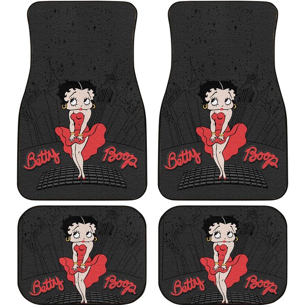 Betty Boop Car Floor Mat, Betty Boop Cat Cartoon Car Floor Mat-image