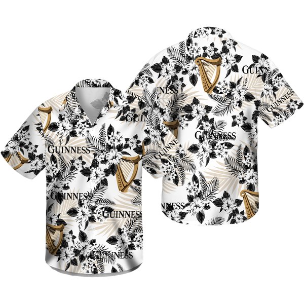 Guinness Hawaiian Flowers Pattern Shirt-image