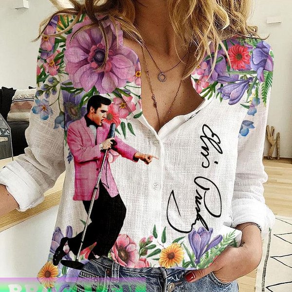 Elvis Presley Linen Blouse