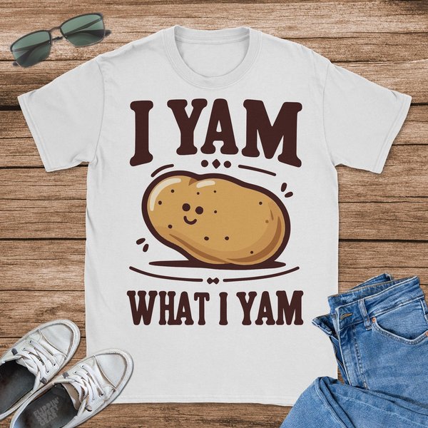I Yam What I Yam Funny Potato T-Shirt-image
