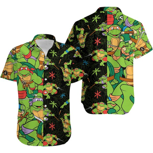 Ninja Turtles Button Hawaiian Shirt-image