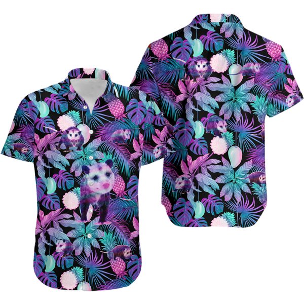 Pastel Opossum Jungle Hawaiian Shirt-image