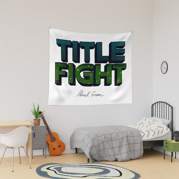 Title Fight Floral Green Tapestry-image