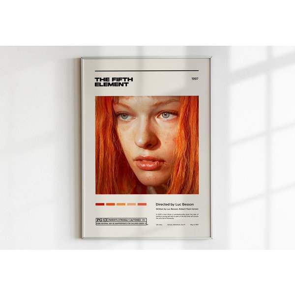 Unframed The Fifth Element / Minimalist Movie Poster / Mid Century-image