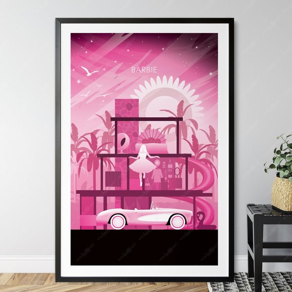 Barbie Movie Poster Print, Wall Art, Minimalist Poster, Film Poster-image