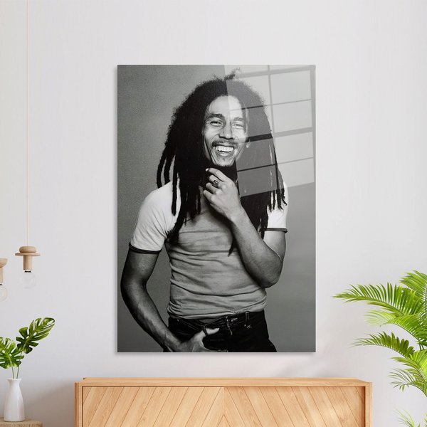 Reggae Glass Art,Wall Decor,Bob Marley,Tempered Glass (No Frame)-image