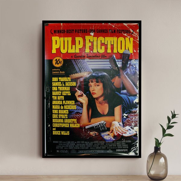 Pulp Fiction Movie Poster - High Quality Canvas Art Print-image