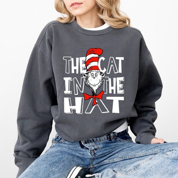 Seuss Geisel Sweatshirt The Cat In Stovepipe Hat Teacher School Sweatshirt-image