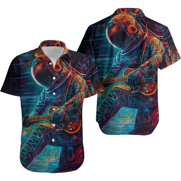Astronaut In Colorful Space Hawaii Shirt-image