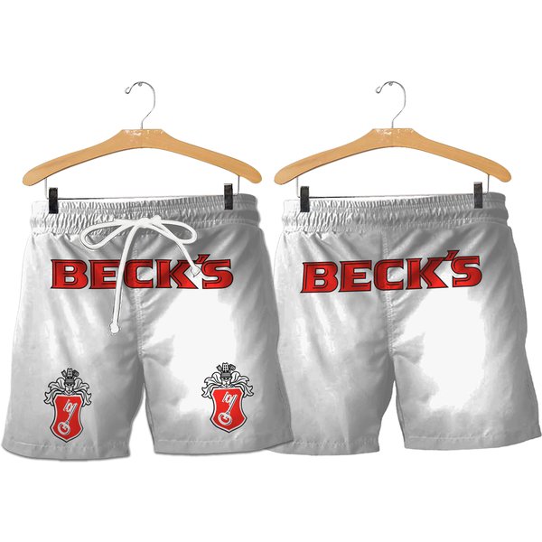 Beck's Beer White Horizontal Text Shorts-image