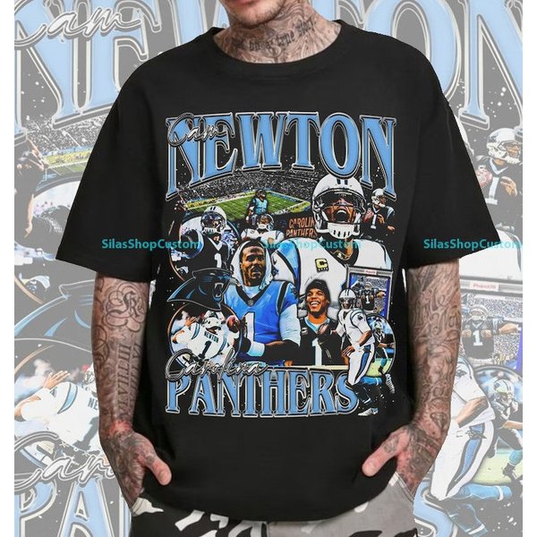 Vintage 90S Graphic Style Cam Newton T-Shirt, Cam Newton Shirt-image