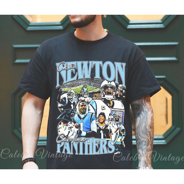 Vintage 90S Graphic Style Cam Newton Shirt, Cam Newton Shirt-image