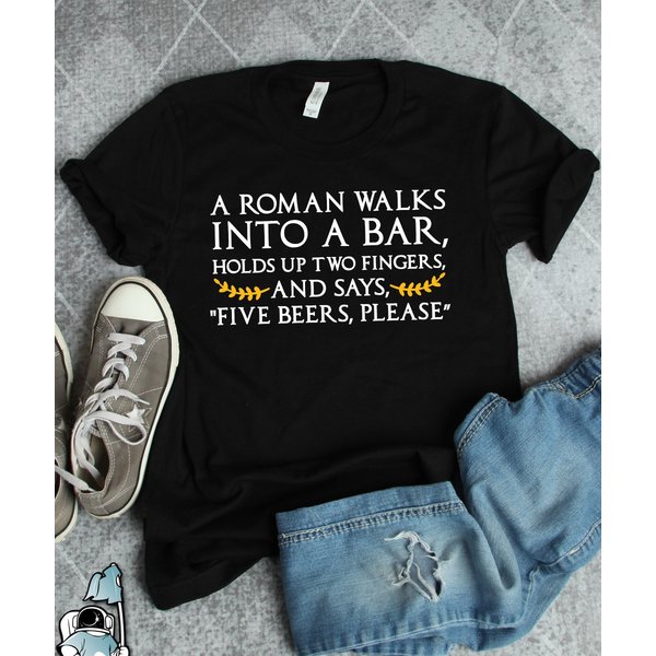 Roman Walks Into A Bar History Shirt T-Shirt-image