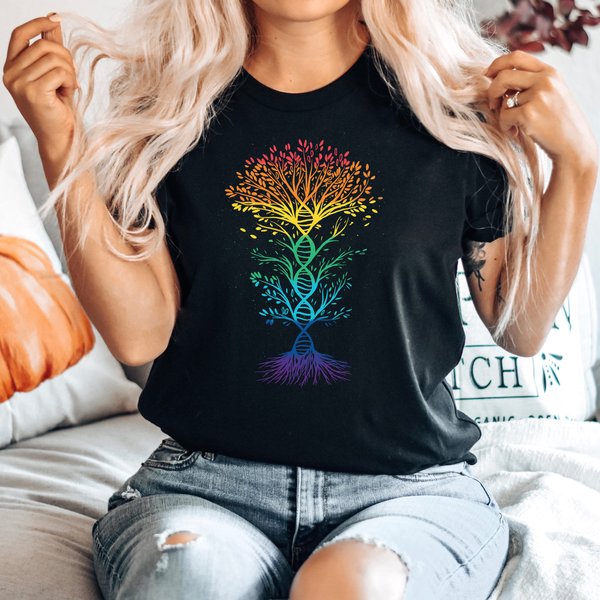 Dna Tree Of Life Shirt, Science Teacher Shirt For Science Month Gift-image