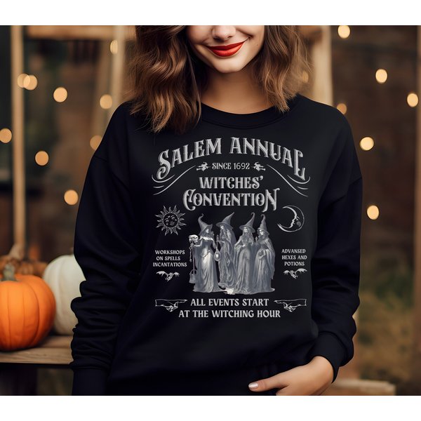 Halloween Salem Annual Witches Convention Sweatshirt-image