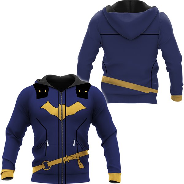 Batgirl 3D Zip Hoodie, Costume Halloween Cosplay 3D Zip Hoodie-image