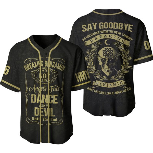 Personalized Breaking Benjamin Dance With The Devil Baseball Jersey-image