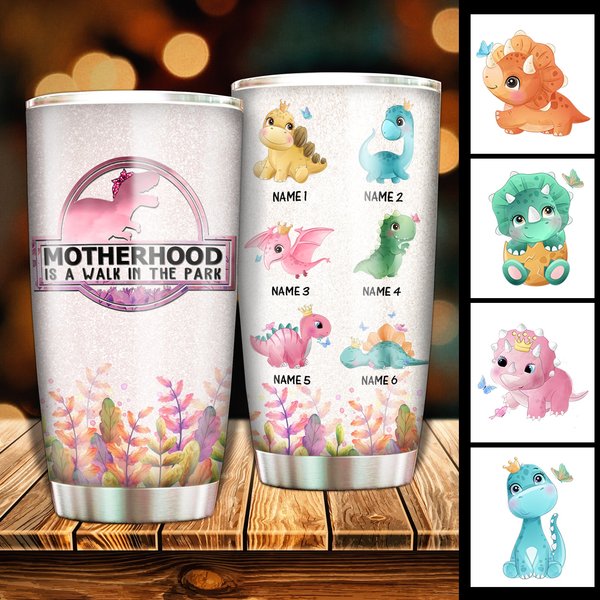 Motherhood Is A Walk In The Park - Personalized Tumbler-image