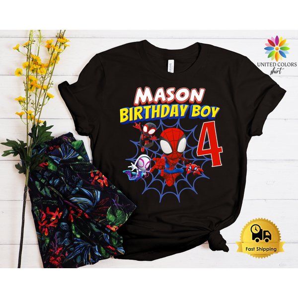 Custom Spidey Birthday Shirt, Spidey And His Amazing Friends Birthday T Shirt-image