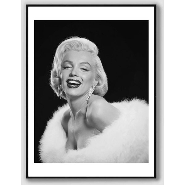 Marilyn Monroe Fashion Poster, Marilyn Monroe Print, Black And White-image