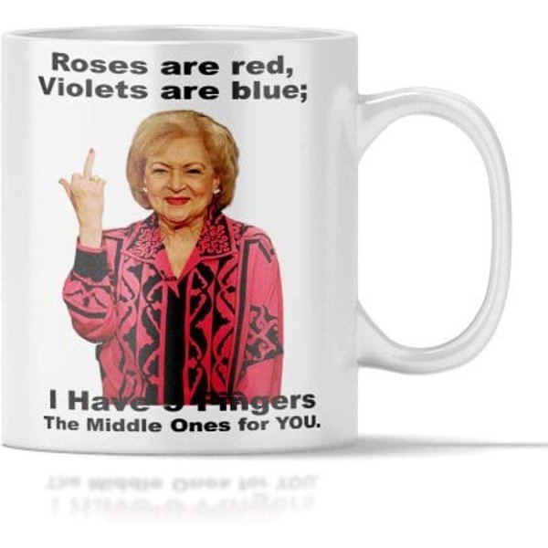 Betty White Mug, Betty White Flipping Bird Coffee Mug-image