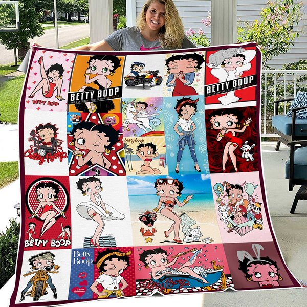 Betty Boop Quilt Blanket, Betty Boop Blanket-image