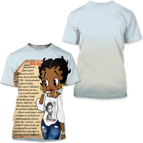 Betty Boop Jones Womens History African 3D T-Shirt-image