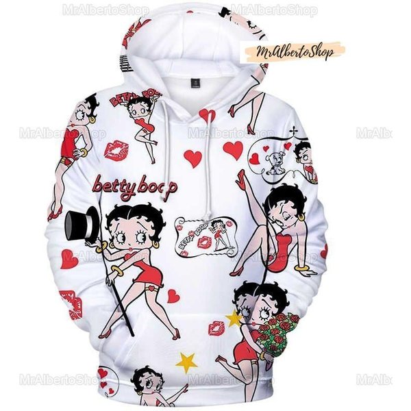 Betty Boop 3d Hoodie, Betty Boop Trendy Hoodie
