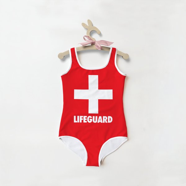 Girls Lifeguard Swimsuit | Toddler Bathing Suit | Cute | Quick Drying