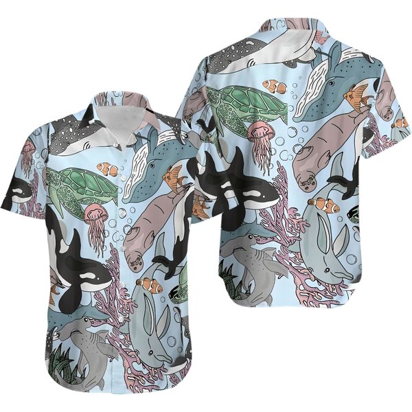 Sealife Orca Whale Sea Lover Hawaiian Shirt-image