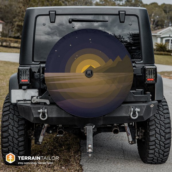 Mountain Sunset Landscape Spare Tire Cover-image