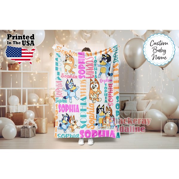 Personalized Cartoon Blanket, Cartoon Blanket, Custom Fleece Blanket-image