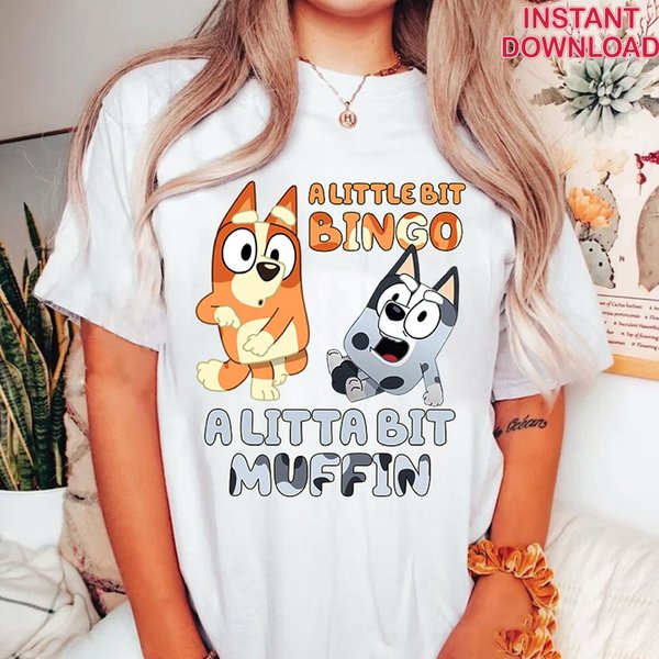 Blueydad Bingo Muffin Shirts| A Little Bit Bingo A Lotta Bit Muffin Shirts-image