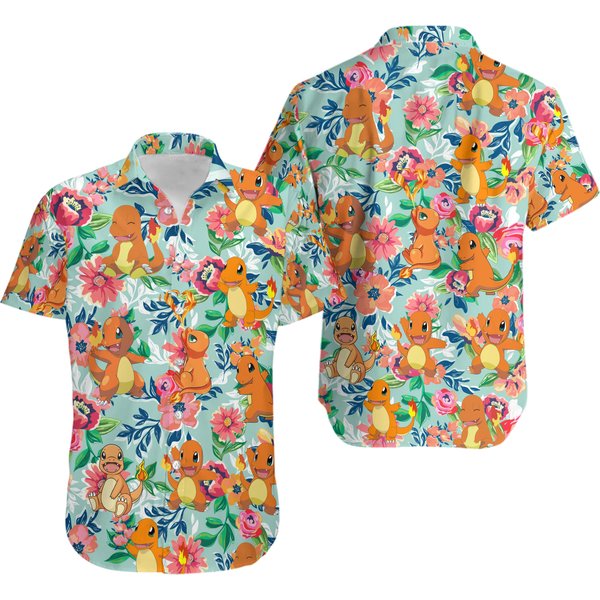 Pkm Charmander Hawaiian Pattern Hawaii Shirt-image