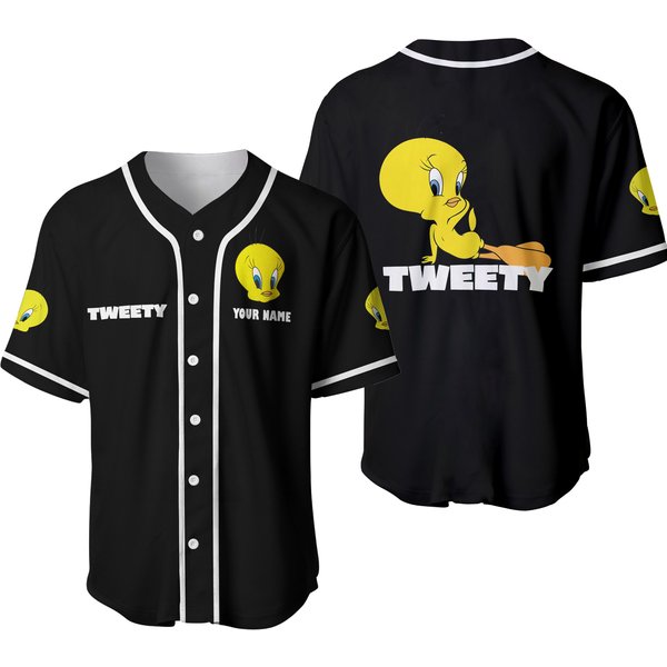 Personalized Be Happy Tweety Bird Baseball Jersey Shirt-image